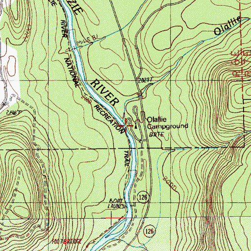 Topographic Map of Olallie Recreation Site, OR