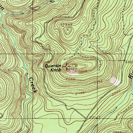 Topographic Map of Quentin Knob, OR