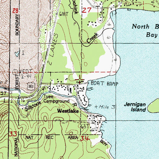 Topographic Map of Westlake County Park, OR