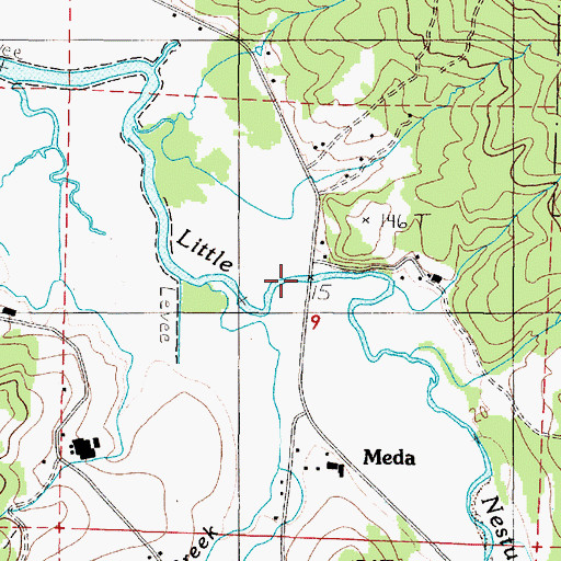 Topographic Map of Meda Bridge, OR