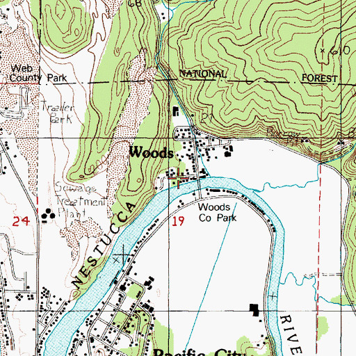 Topographic Map of Town Creek, OR