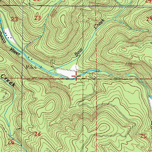 Topographic Map of Yach Bridge, OR
