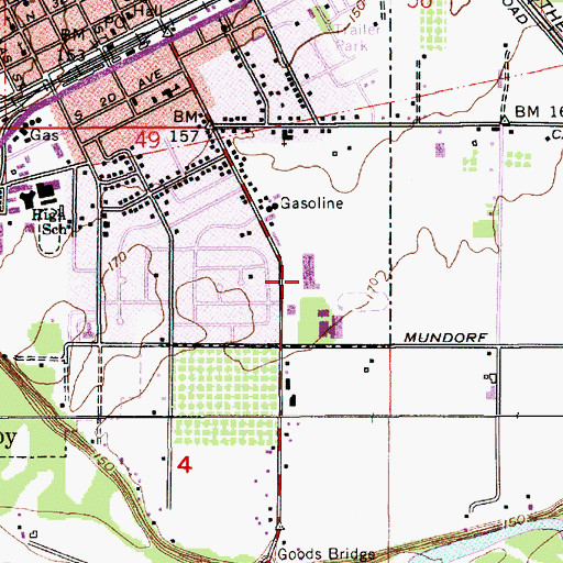 Topographic Map of Lee Elementary School, OR