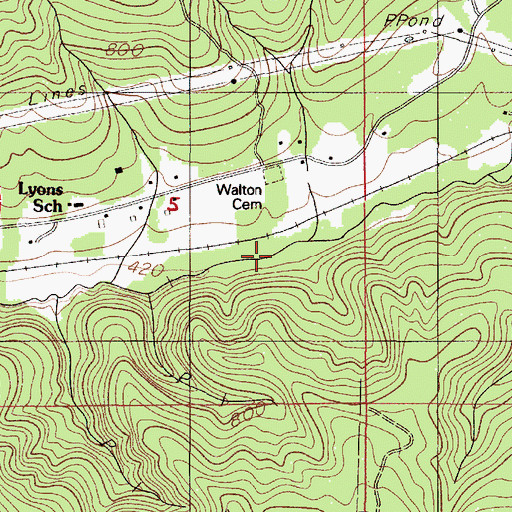 Topographic Map of Meredith (historical), OR