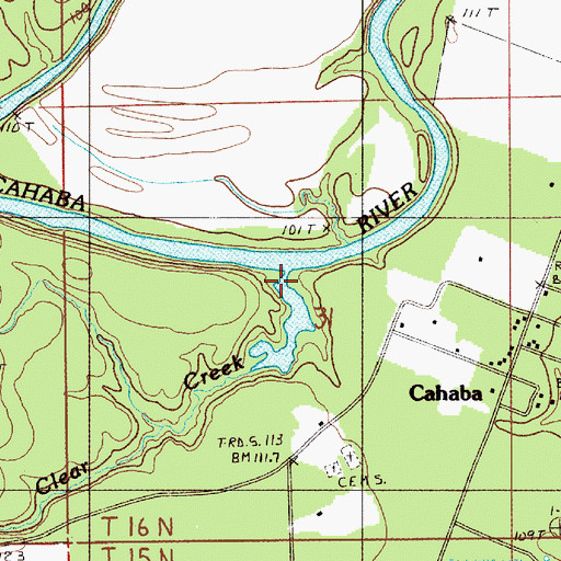 Topographic Map of Clear Creek, AL