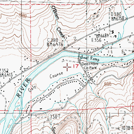 Topographic Map of Deerhorn County Park, OR