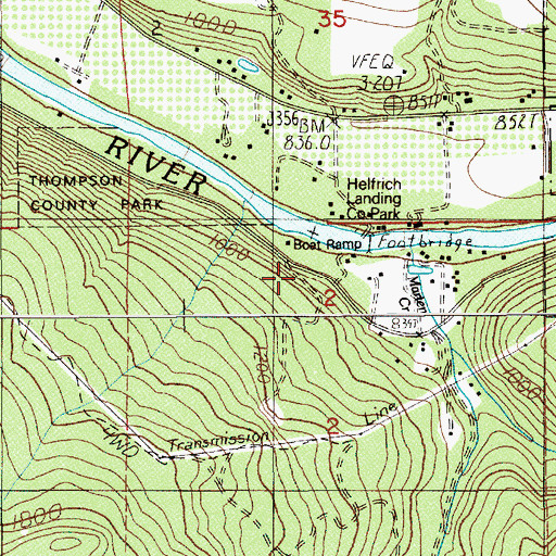 Topographic Map of Helfrich Landing County Park, OR
