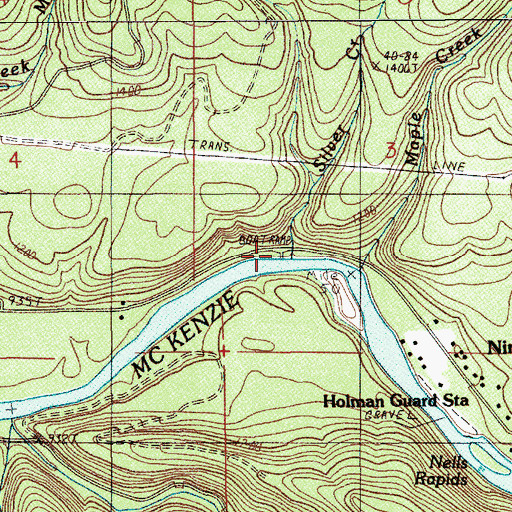 Topographic Map of Silver Creek Landing, OR
