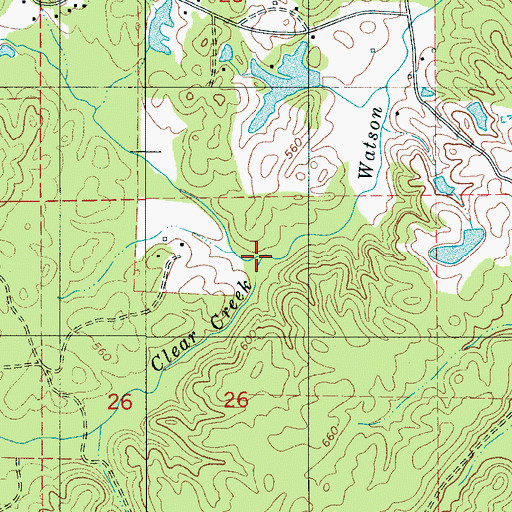 Topographic Map of Clear Creek, AL