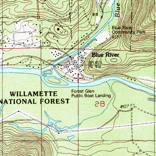 Topographic Map of Forest Glen Landing County Park, OR
