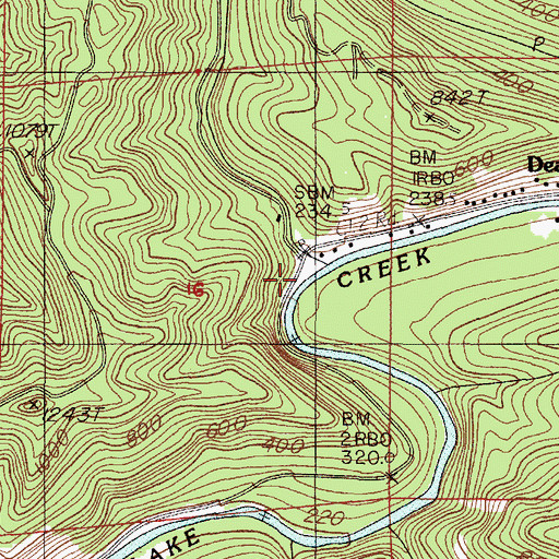 Topographic Map of Deadwood Landing County Park, OR