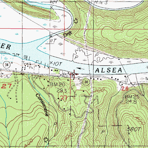Topographic Map of Drift Creek, OR