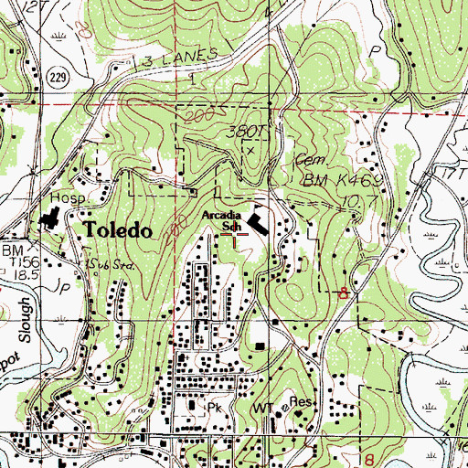 Topographic Map of Mid - Coast Christian School, OR