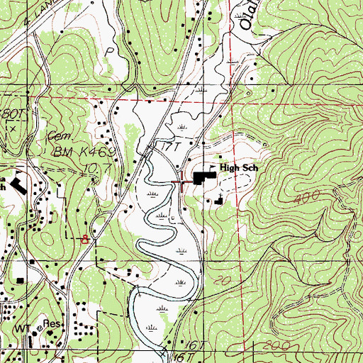 Topographic Map of Toledo High School, OR