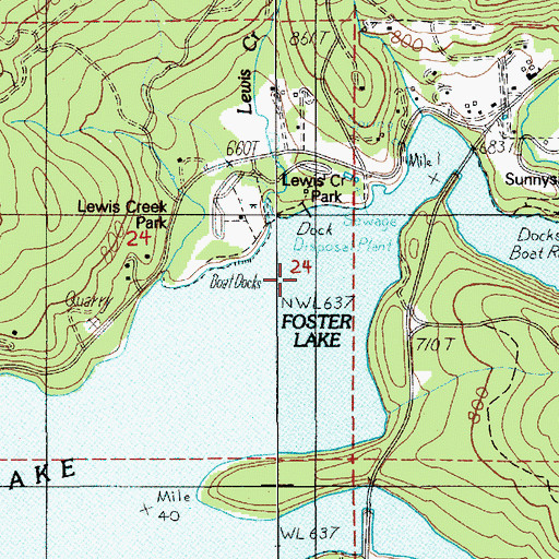 Topographic Map of Lewis Creek County Park, OR