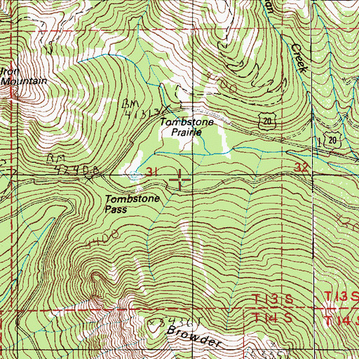 Topographic Map of Tombstone Prairie Campground, OR