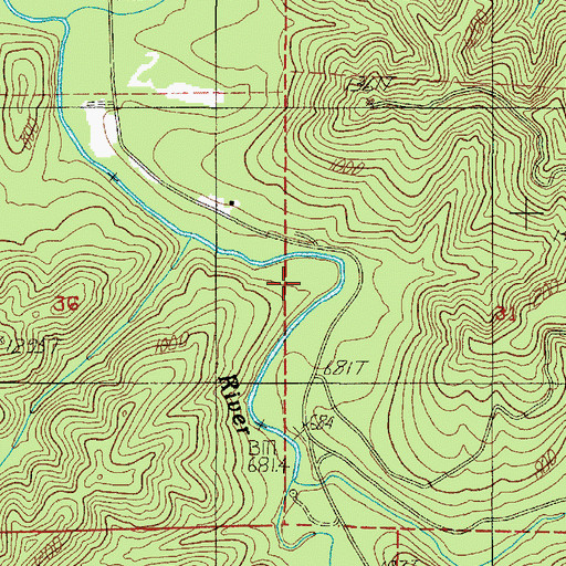 Topographic Map of Dry Creek, OR