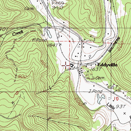 Topographic Map of Eddyville Charter School, OR