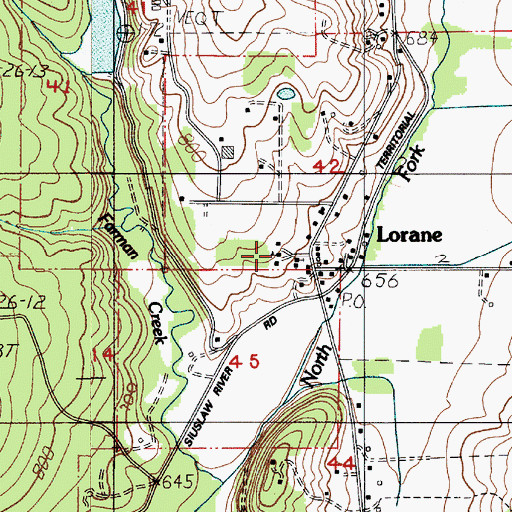 Topographic Map of Lorane Elementary School, OR