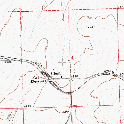 Topographic Map of Clem School (historical), OR