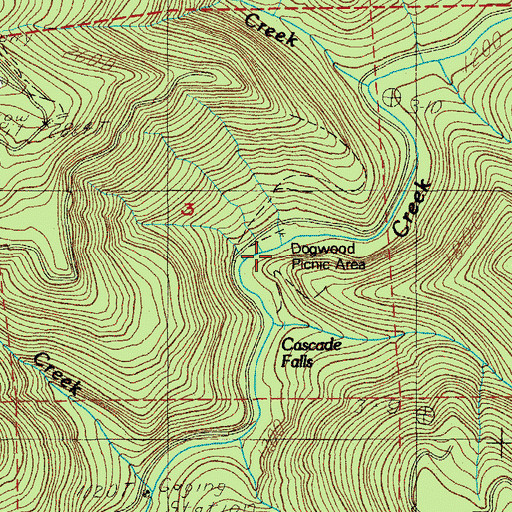 Topographic Map of Dogwood Recreation Site, OR