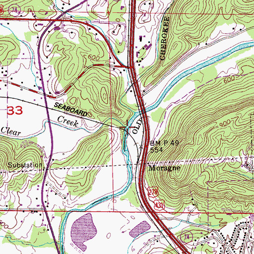 Topographic Map of Clear Creek, AL