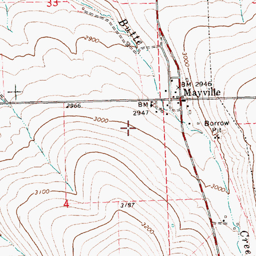 Topographic Map of Mayville School (historical), OR