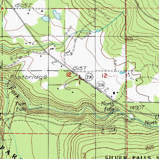 Topographic Map of North Silver Creek Youth Camp, OR