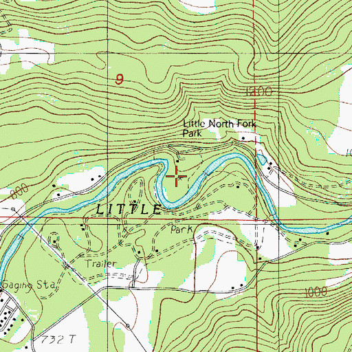 Topographic Map of North Fork County Park, OR