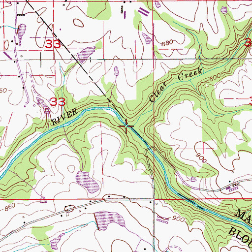 Topographic Map of Clear Creek, AL