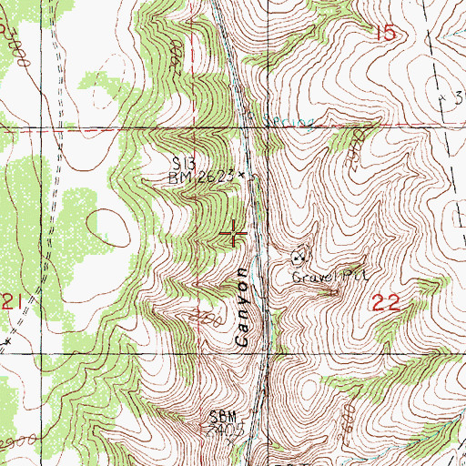 Topographic Map of Cow Canyon Safety Rest Area, OR