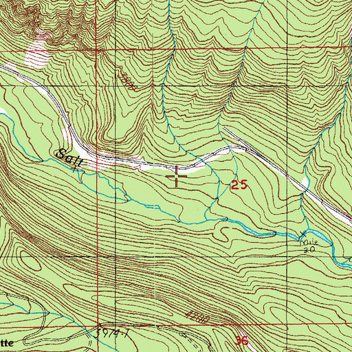 Topographic Map of Salt Creek Safety Rest Area (historical), OR