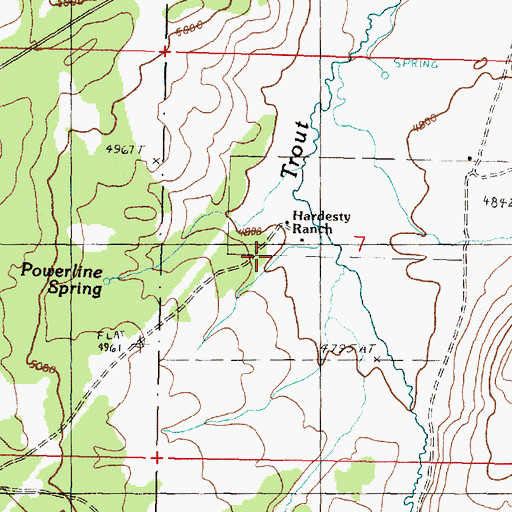 Topographic Map of Hardesty Ranch, OR