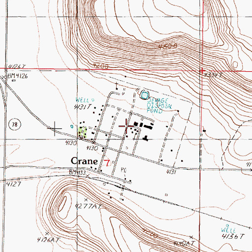 Topographic Map of Crane Elementary School, OR