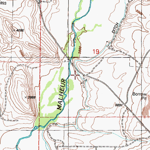 Topographic Map of Jack Miller Ranch, OR
