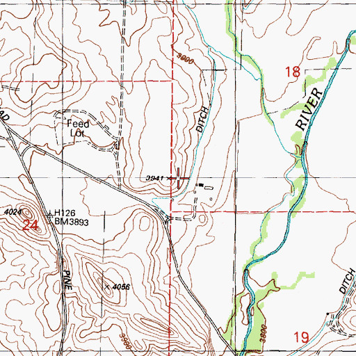 Topographic Map of Shelly Ranch, OR