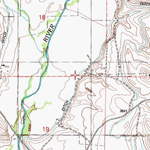 Topographic Map of George Riley Ranch, OR