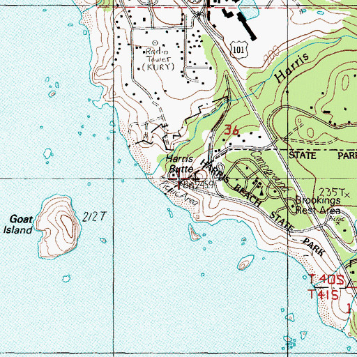 Topographic Map of Harris Butte, OR