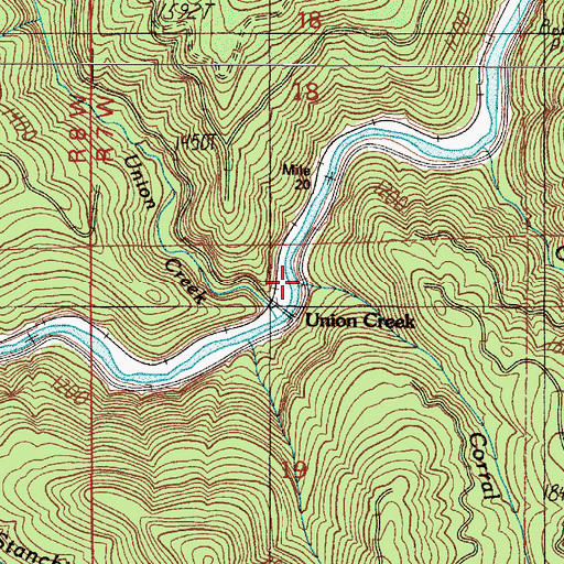 Topographic Map of Corral Creek, OR