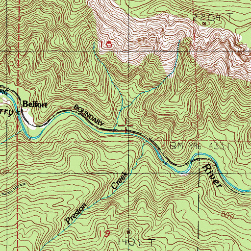 Topographic Map of Preston (historical), OR
