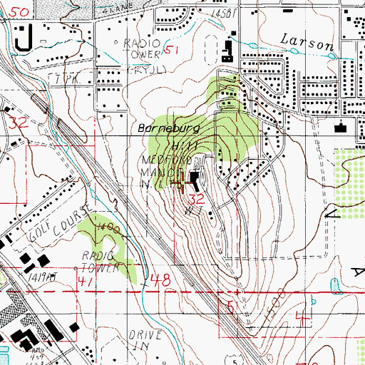 Topographic Map of Barneburg Hill, OR