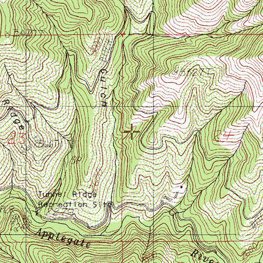 Topographic Map of Tunnel Ridge Recreation Site, OR