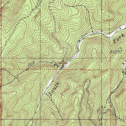 Topographic Map of Frazier Gulch, OR