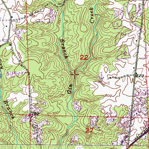 Topographic Map of Clear Running Branch, AL