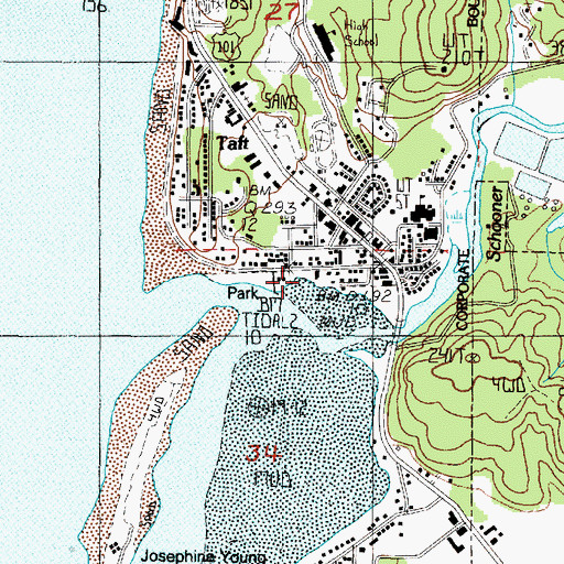 Topographic Map of Taft Park, OR