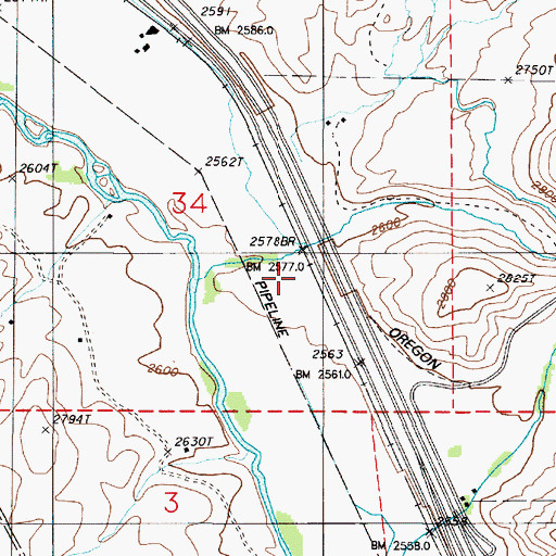 Topographic Map of Crandall Creek, OR