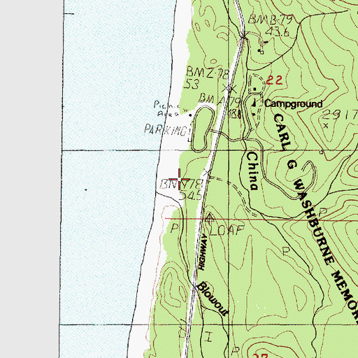 Topographic Map of Carl G Washburne Memorial State Park, OR