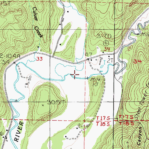 Topographic Map of Houghton Landing County Park, OR