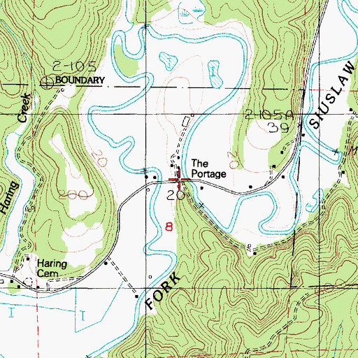 Topographic Map of Funke Bridge, OR