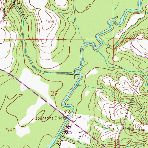Topographic Map of Clearwater Creek, AL